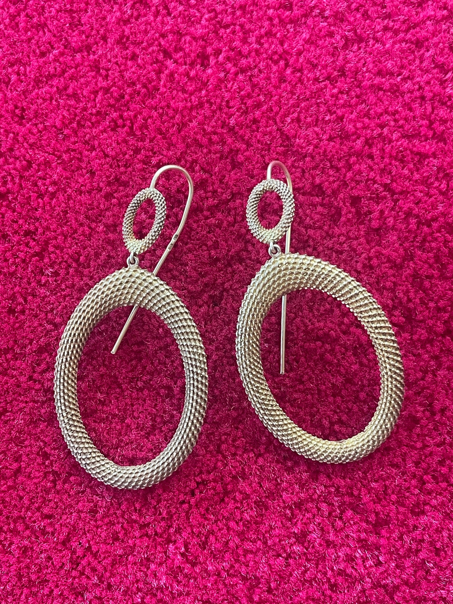 Boucles d’Oreilles Pendantes Ovales Texturées