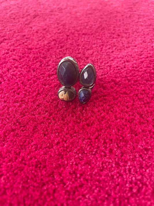 Bague Fantaisie avec Pierres Multi-Colores