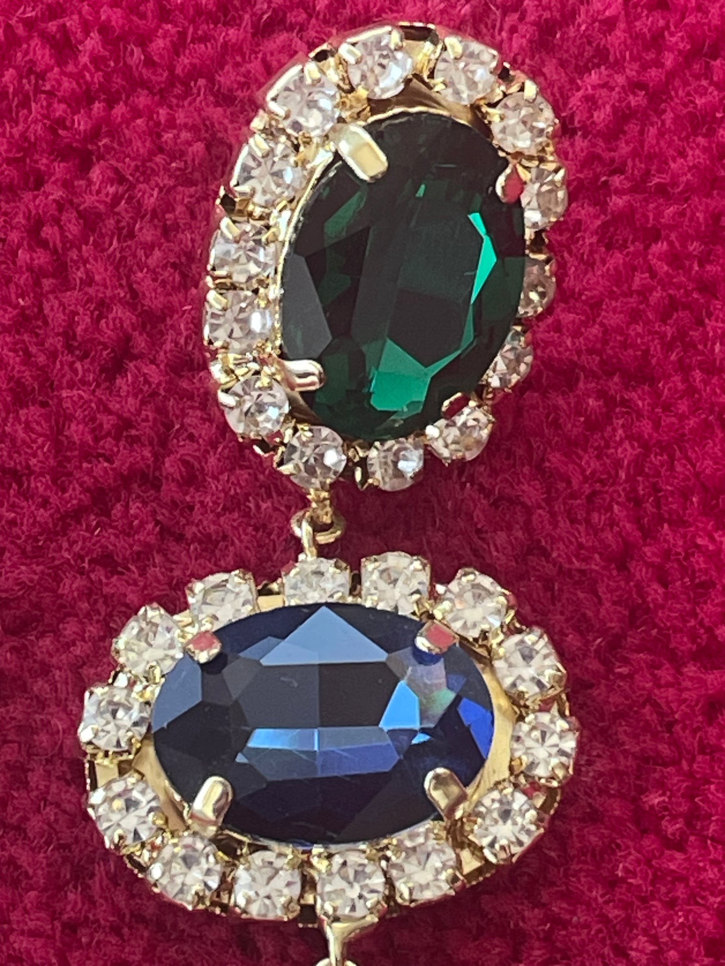 Boucles d'Oreilles Pendantes en Cristaux Multicolores