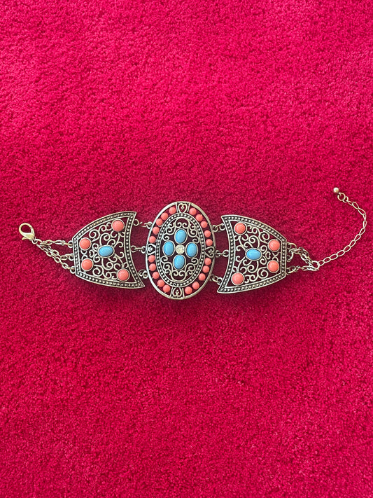 Bracelet Statement Bohème avec Détails Émaillés