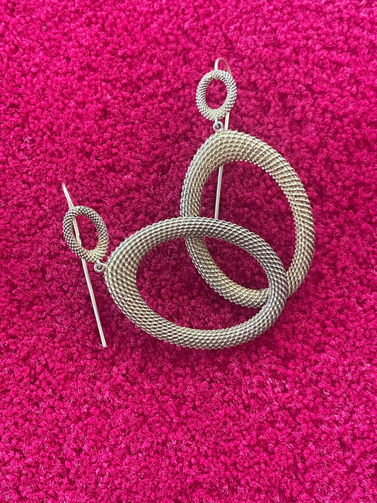 Boucles d’Oreilles Pendantes Ovales Texturées